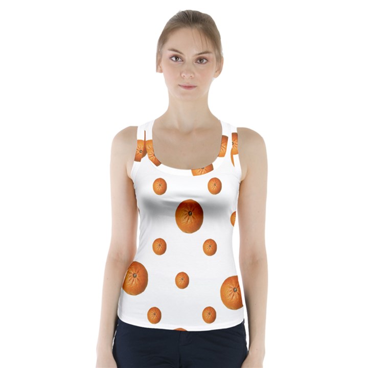 Tangerines Photo Motif Pattern Design Racer Back Sports Top