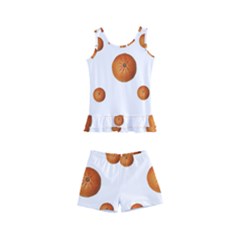 Tangerines Photo Motif Pattern Design Kids  Boyleg Swimsuit