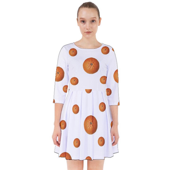 Tangerines Photo Motif Pattern Design Smock Dress