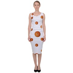 Tangerines Photo Motif Pattern Design Sleeveless Pencil Dress