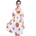 Tangerines Photo Motif Pattern Design Quarter Sleeve Waist Band Dress View1