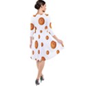 Tangerines Photo Motif Pattern Design Quarter Sleeve Waist Band Dress View2