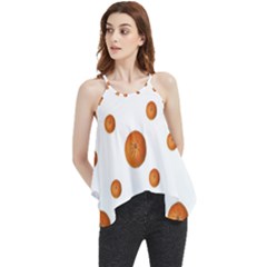 Tangerines Photo Motif Pattern Design Flowy Camisole Tank Top