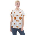 Tangerines Photo Motif Pattern Design Women s Short Sleeve Pocket Shirt View1