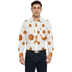 Tangerines Photo Motif Pattern Design Men s Long Sleeve Pocket Shirt  by dflcprintsclothing