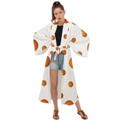 Tangerines Photo Motif Pattern Design Maxi Kimono