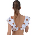 Tangerines Photo Motif Pattern Design Plunge Frill Sleeve Bikini Top View2