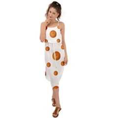 Tangerines Photo Motif Pattern Design Waist Tie Cover Up Chiffon Dress