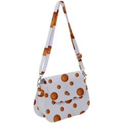 Tangerines Photo Motif Pattern Design Saddle Handbag