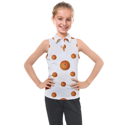 Tangerines Photo Motif Pattern Design Kids  Sleeveless Polo Tee by dflcprintsclothing