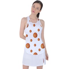 Tangerines Photo Motif Pattern Design Racer Back Mesh Tank Top