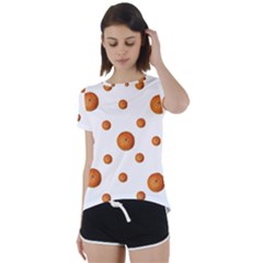 Tangerines Photo Motif Pattern Design Short Sleeve Foldover Tee by dflcprintsclothing