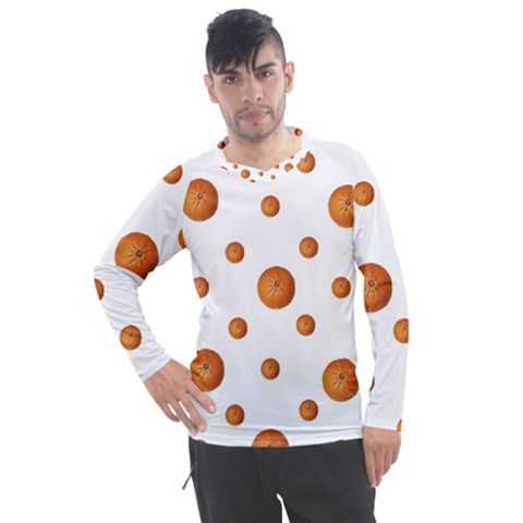 Tangerines Photo Motif Pattern Design Men s Pique Long Sleeve Tee by dflcprintsclothing