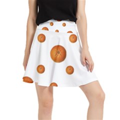 Tangerines Photo Motif Pattern Design Waistband Skirt by dflcprintsclothing