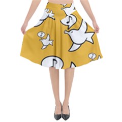 Whistling Sparrow - By Larenard Flared Midi Skirt by LaRenard