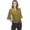 Golden Loose Horn Sleeve Chiffon Blouse View1