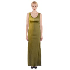 Golden Thigh Split Maxi Dress