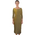 Golden Quarter Sleeve Midi Bodycon Dress View1