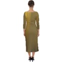 Golden Quarter Sleeve Midi Bodycon Dress View2