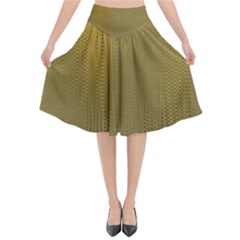 Golden Flared Midi Skirt