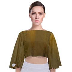 Golden Tie Back Butterfly Sleeve Chiffon Top