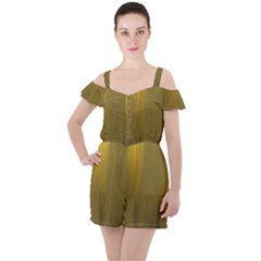 Golden Ruffle Cut Out Chiffon Playsuit