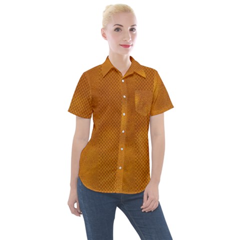 Golden Slumber Women s Short Sleeve Pocket Shirt by impacteesstreetweargold