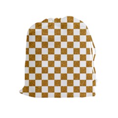 Checkerboard Gold Drawstring Pouch (xl) by impacteesstreetweargold