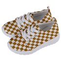 Checkerboard Gold Kids  Lightweight Sports Shoes View2