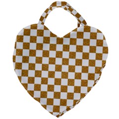 Checkerboard Gold Giant Heart Shaped Tote by impacteesstreetweargold