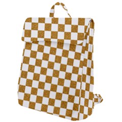 Checkerboard Gold Flap Top Backpack by impacteesstreetweargold