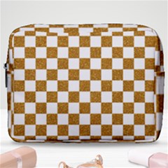 Checkerboard Gold Make Up Pouch (large) by impacteesstreetweargold