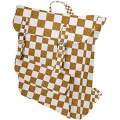 Checkerboard Gold Buckle Up Backpack by impacteesstreetweargold