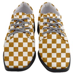 Checkerboard Gold Women Heeled Oxford Shoes by impacteesstreetweargold