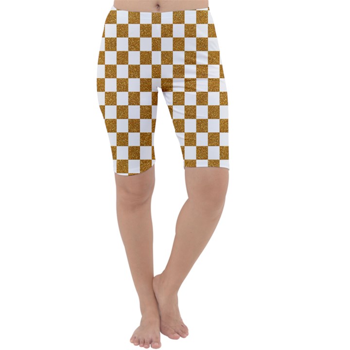 Checkerboard Gold Cropped Leggings 