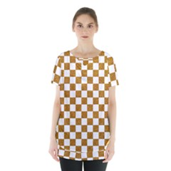 Checkerboard Gold Skirt Hem Sports Top by impacteesstreetweargold