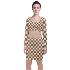 Checkerboard Gold Top And Skirt Sets by impacteesstreetweargold