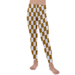 Checkerboard Gold Kids  Lightweight Velour Leggings by impacteesstreetweargold