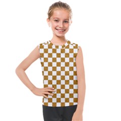 Checkerboard Gold Kids  Mesh Tank Top