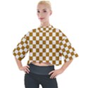 Checkerboard Gold Mock Neck Tee View1