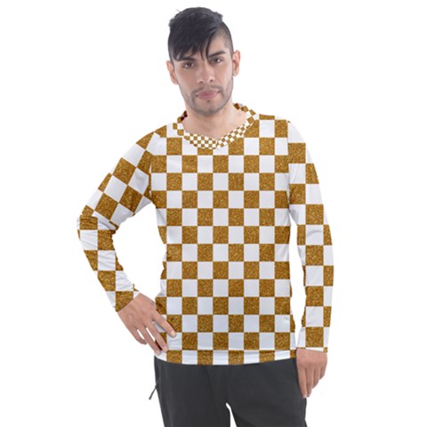 Checkerboard Gold Men s Pique Long Sleeve Tee by impacteesstreetweargold