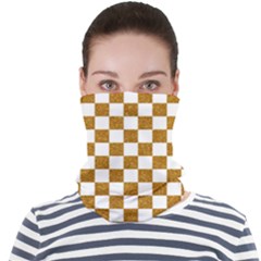 Checkerboard Gold Face Seamless Bandana (adult) by impacteesstreetweargold