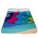 Illustrations Fish Sea Summer Colorful Rainbow Fitted Sheet (Queen Size) View1