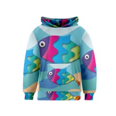 Illustrations Fish Sea Summer Colorful Rainbow Kids  Pullover Hoodie