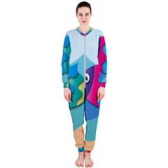 Illustrations Fish Sea Summer Colorful Rainbow Onepiece Jumpsuit (ladies) 