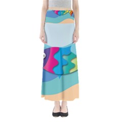 Illustrations Fish Sea Summer Colorful Rainbow Full Length Maxi Skirt