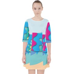 Illustrations Fish Sea Summer Colorful Rainbow Pocket Dress