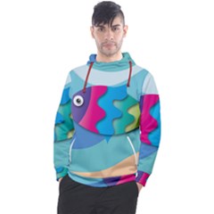 Illustrations Fish Sea Summer Colorful Rainbow Men s Pullover Hoodie by HermanTelo