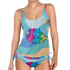 Illustrations Fish Sea Summer Colorful Rainbow Tankini Set by HermanTelo