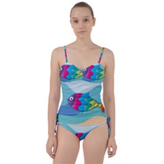 Illustrations Fish Sea Summer Colorful Rainbow Sweetheart Tankini Set